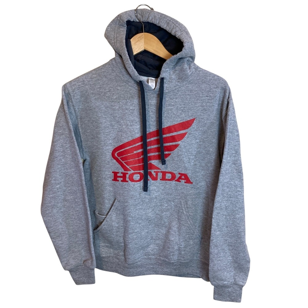 HONDA Hoodie Unisex Small Gray Racing Pullover Cotton Polyester SEE MEASUREMENTS
